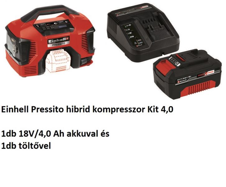 Einhell Pressito hibrid kompresszor Kit 4,0