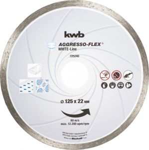 KWB PROFI AGGRESSO-FLEX WHITE-LINE DIAMOND gyémánt vágókorong 115 mm