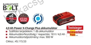 Einhell 18V 4,0 Ah Power X-change Plus akku (4511553)