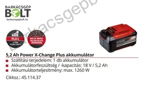 Einhell 18V 5,2 Ah Power X-change Plus akku (4511437)