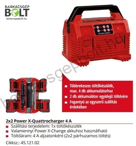 Einhell 2X2 Power X-Quattrocharger 4 A töltő (4512102)