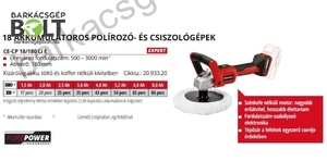 Einhell CE-CP 18/180 LI E-Solo akkus polírozó (2093320)