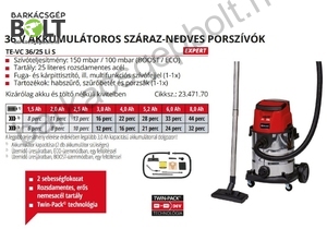 Einhell TE-VC 36/25 LI S-Solo akkus száraz-nedves porszívó (2347170)