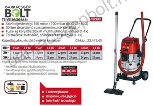 Einhell TE-VC 36/30 LI S-Solo akkus száraz-nedves porszívó (2347140)