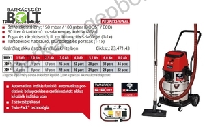 Einhell TP-VC 36/30 S Auto-Solo akkus száraz-nedves porszívó (2347143)