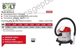 Einhell TE-AV 18/15 LI C-Solo akkus hamuporszívó (2351700)