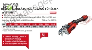 Einhell GE-GS 18/150 LI-Solo akkus ritkító fűrész (3408290)