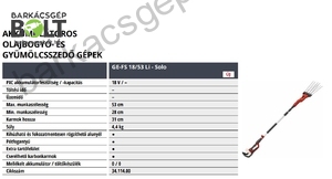 Einhell GE-FS 18/53 LI-Solo akkus gyümölcsszedő (3411400)