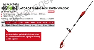 Einhell GE-HH 18/45 LI T-Solo akkus magassági sövényvágó (3410866)