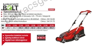 Einhell GE-CM 36/37 LI-Solo akkus fűnyíró (3413172)