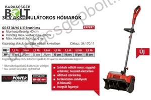 Einhell GE-ST 36/40 LI E Solo akkus hómaró, tisztító (3417011)