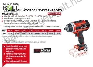 Einhell IMPAXXO 18/400 akkus ütvecsavarozó (4510070)