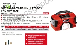 Einhell PRESSITO 18/21-Solo akkus kompresszor (4020467)