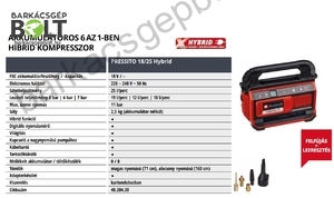 Einhell PRESSITO 18/25 Hybrid-Solo akkus kompresszor (4020430)