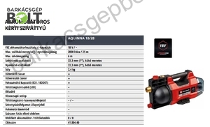 Einhell AQUINNA 18/28 LI-Solo akkus kerti szivattyú (4180440)