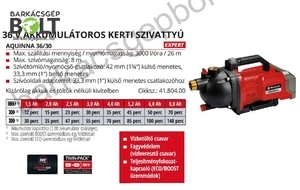 Einhell AQUINNA 36/30 LI-Solo akkus kerti szivattyú (4180400)