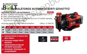 Einhell AQUINNA 36/38 F LED LI-Solo akkus automata kerti szivattyú (4180420)