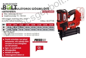 Einhell FIXETTO 18/50 N LI-Solo akkus szögbelövő (4257795)