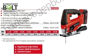 Einhell TC-JS 18 Li-Solo akkus dekopírfűrész (4321209)