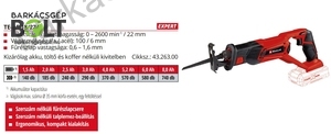 Einhell TE-AP 18/22 Li-Solo akkus orrfűrész (4326300)