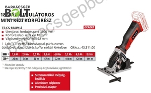 Einhell TE-CS 18/89 Li-Solo akkus mini kézi körfűrész (4331100)