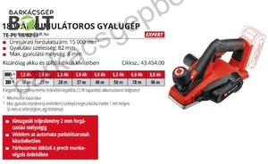 Einhell TE-PL 18/82 Li-Solo akkus kézi gyalu (4345400)