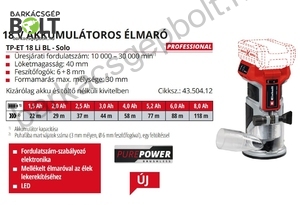 Einhell TP-ET 18 Li BL-Solo akkus élmaró (4350412)