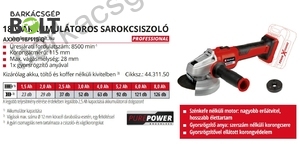 Einhell AXXIO 18/115 Q-Solo akkus sarokcsiszoló (4431150)