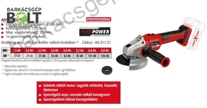 Einhell AXXIO 18/125 Q LI-Solo akkus sarokcsiszoló (4431151)