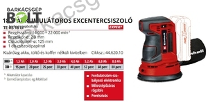 Einhell TE-RS 18 Li-Solo akkus excentercsiszoló (4462010)