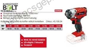 Einhell TE-CI 18/1 Li-Solo akkus ütvecsavarozó (4510034)