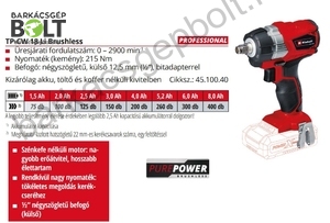 Einhell TP-CW 18 Li BL-Solo akkus ütvecsavarozó (4510040)