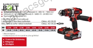 Einhell TE-CD 18/48 Li-i-Solo akkus ütvefúró-csavarozó (4513926)