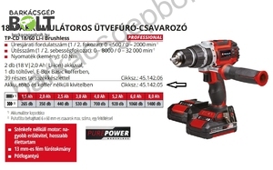 Einhell TP-CD 18/60 Li-i BL-Solo akkus ütvefúró-csavarozó (4514205)