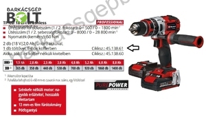 Einhell TP-CD 18 Li-i BL Kit akkus ütvefúró-csavarozó (4513861)