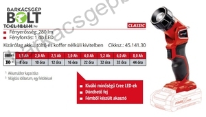 Einhell TC-CL 18 Li H-Solo akkus lámpa (4514130)