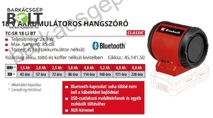 Einhell TC-SR 18 Li BT-Solo akkus hangszóró (4514150)