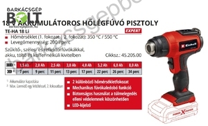 Einhell TE-HA 18 Li-Solo akkus hőlégfúvó ( 4520500)