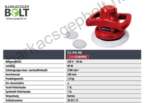 Einhell CC-PO 90 elektromos polírozó (2093173)