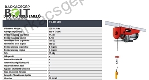 Einhell TC-EH 500 elektromos emelő (2255140)