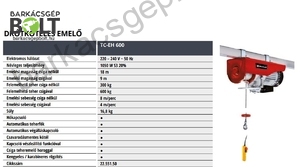 Einhell TC-EH 600 elektromos emelő (2255150)