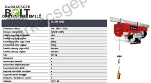 Einhell TC-EH 1000 elektromos emelő (2255160)