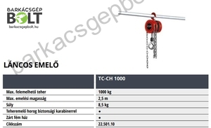 Einhell TC-CH 1000 mechanikus láncos emelő (2250110)