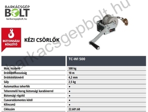 Einhell TC-WI 500 kézi csörlő (2260160)