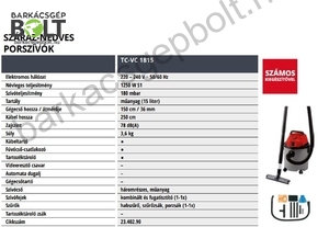 Einhell TC-VC 1815 elektromos száraz-nedves porszívó (2340290)