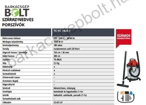 Einhell TC-VC 1820 S elektromos száraz-nedves porszívó (2342167)