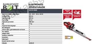 Einhell GE-EH 6560 elektromos sövényvágó (3403330)