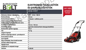 Einhell GE-SA 1435/1 elektromos talajlazító gyepszellőztető (3420690)