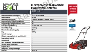 Einhell GE-SA 1640 elektromos talajlazító gyepszellőztető (3420590)