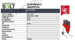 Einhell GC-RS 2540 elektromos ágaprító (3430620)